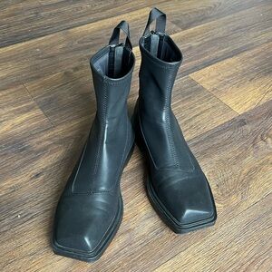Charles & Keith Women’s Black Leather Boots